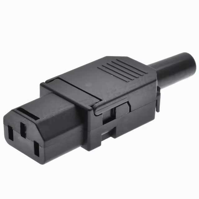 Conector IEC C13 Hembra de 3 Pines, Conector alimentación C13, Enchufe C13 Hembra, Enchufe IEC C13, Adaptador C13 3 Pin, Apto para Cable de 13 mm2, 250 voltios, 10A, Recto, Montaje rápido