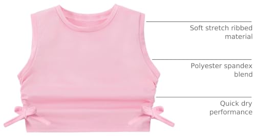 Image of EXARUS Girls Crop Tank Top Dance Hip Hop Outfits Cheer Cropped Top
