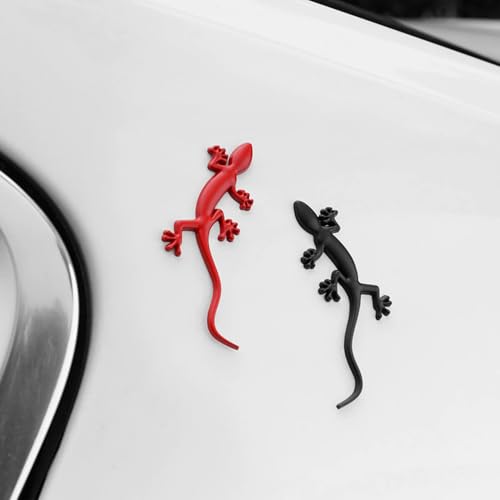 Image of 2 Pcs 3D Spiders Chrome Emblems Badges Sticker Car Decorations for AirPods Ma Decoration for All Universal Car Vehicle, Truck, Motorcycle, RV, Scooter, SUV, Door, Window Spider (2 Pcs Gecko-Black)
