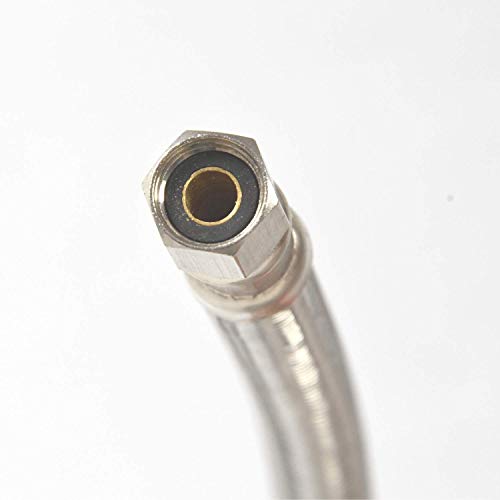 Refrigerator Icemaker Hose (20 Ft) - Universal Fit To All Refrigerator Brands - Icemaker Water Supply Line - ¼” X ¼” Connections - Ss Refrigerator Supply Hose For Ice & Water #TOP1