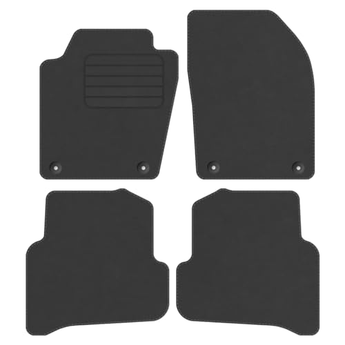 Alfombrillas de velour para Skoda Fabia III en acabado premium antracita con talonera