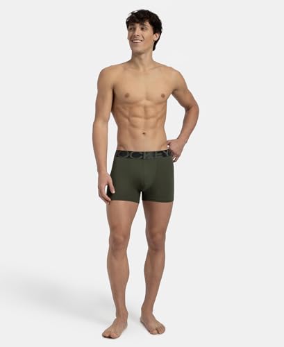 Image of Jockey IC28 Men's Tactel Microfiber Elastane Stretch Solid Trunk with Moisture Move Treatment