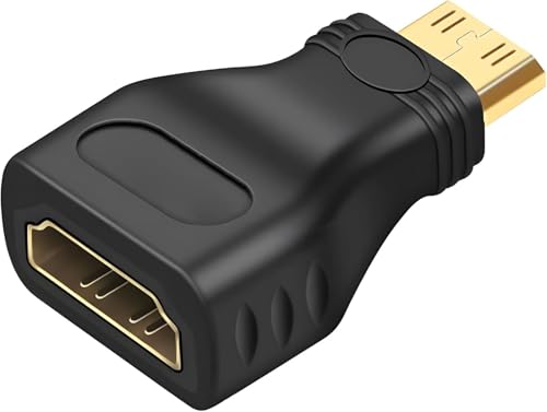AYMBH Mini HDMI to HDMI Adapter, Gold-Plated Male to Female Converter for Raspberry Pi, DSLR, HDTVs, Camera, Camcorder, Tablet, 8K UHD, Video Card Compatibility Supports HDMI 1.0 & 2.0 & 2.1 Standards