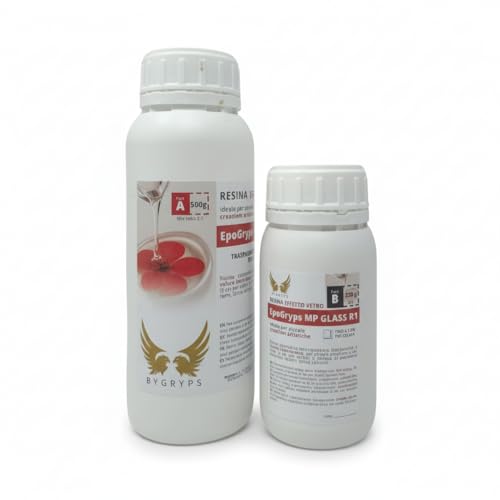 Resina epoxi bicomponente transparente BYGRYPS MP Glass R1 de 750 gr para joyería y manualidades DIY