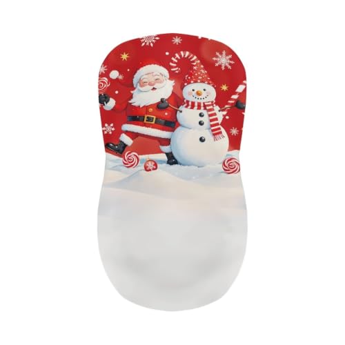 Image of Santa Claus and Snowman 4Pcs Seats Covers for Stools Bar Stool Seat Cover Slipcovers Elastic Washable Chair Cover for Kitchen Island Stools