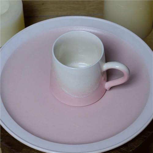 Taza de café artesanal rosa ámbar de 325 ml con efecto de transformación de horno 5