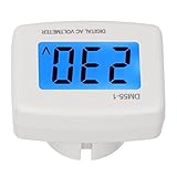 Fdit DM55 1 Digitalvoltmeter, Leicht Ablesbarer LCD-Spannungsmonitor mit ABS-Material, für die AC-Spannungsmessung Im Home-Office-Fabriklabor (EU-Stecker)