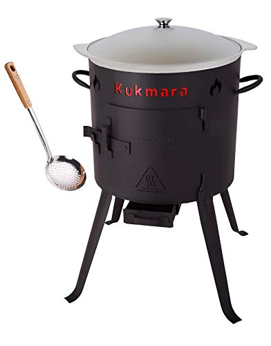 rukauf. Set Utschak de 32 cm + 7 litros de Kazan de aluminio + cuchara de espuma/cocina de campo, caldera para fuego y horno para exteriores