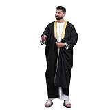 East West Souk Men's Abaya (Bisht) Long Sleeves | Amazing Men's Islamic Arabian Cloak (Black)