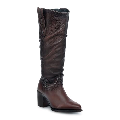 CUADRA Women's Fashion High Boots in Bovine Leather Brown 4Q18RS