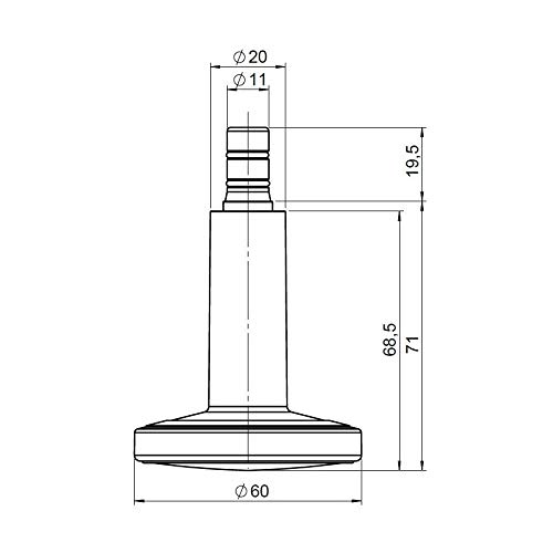 hjh OFFICE 619043 Bodengleiter Bürostuhl STATO-M, Stift 11mm Schwarz/Chrom robuste Gleiter für weiche Böden