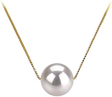 Kristine White 8-9mm AAA Quality Japanese Akoya 14K Yellow Gold Cultured Pearl Pendant For Women