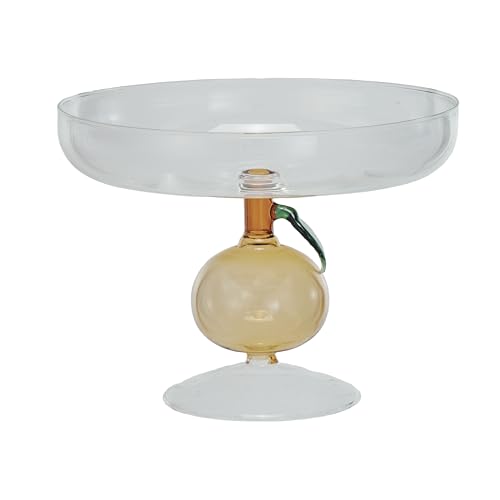 Creative Co-Op, Multicolor Citrus Charm Glass Food Pedestal, Small