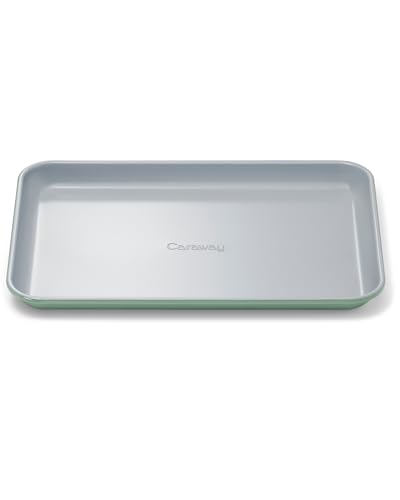 Caraway Nonstick Ceramic Small Baking Sheet (9x13”) – Non-Toxic, PTFE & PFOA Free – Oven Safe – Aluminized Steel Core – Mini Sheet Pan for Baking, Roasting & More - Sage