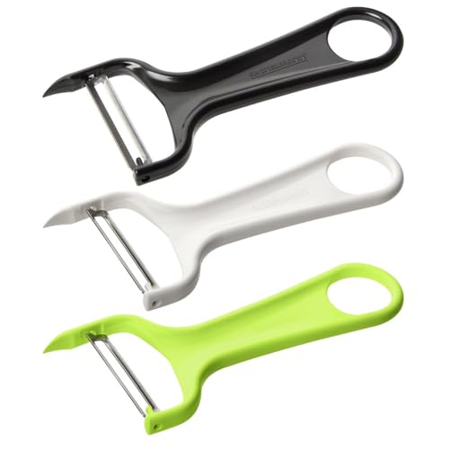 Fackelmann 42041 Rasoir à légumes, éplucheur, éplucheur à légumes, épluche légumes, Plastique, Blanc, Vert, Noir, 13,7 x 5,8 cm