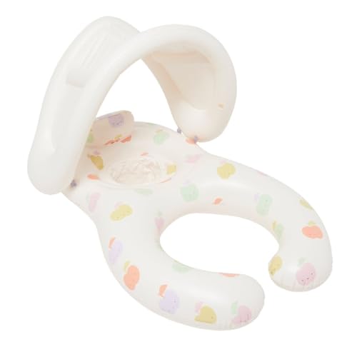 Image of Sunnylife Float Together Baby Seat with Canopy | Inflatable Infant Pool Float, Soft Leg Cradles & Headrest | Non-Toxic Phthalate-Free PVC | Fits 24–33 lbs | Apple Sorbet