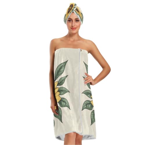 Quteprint Women Bath Towel Drying Hair Cap Set 3-Piece, Summer