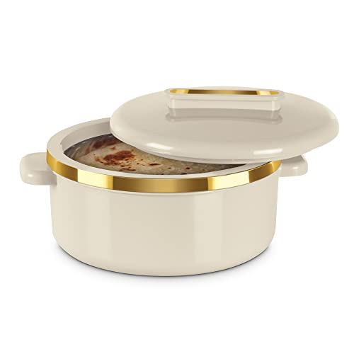 MILTON Curve Inner Stainless Steel Casserole Set of 3 (450 ml, 840 ml, 1300 ml), Ivory | BPA Free | Food Grade | Easy to Carry | Easy to Store | Chapati | Roti | Curd Maker by MILTON - Used condition - Image 2