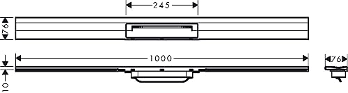 hansgrohe Fertigset Duschrinne RainDrain Flex, Abflussrinne 1000mm, Bodenablauf Dusche kürzbar zur Wandmontage, Edelstahl gebürstet