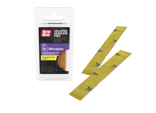 Grip-Rite Prime Guard GR34PIN 23-Gauge Electrogalvanized Headless Pin Nails, 3/4-inch (3,000 per Pack), Steel