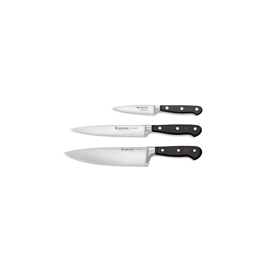 WÜSTHOF Classic 3-Piece Chef's Knife Set, Black