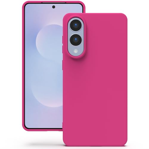 Image of YATWIN Silicone Case for Samsung Galaxy S25 FE 4G, Soft-Touch, Shockproof, DustProof, Antiskid Phone Cover for Samsung Galaxy S25 FE - Magenta