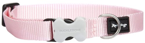 Red Dingo Einfaches Hundehalsband aus Nylon mit einzigartigem Verschluss, verstellbar, in Größe L und Farbe Rose, für alle Hunderassen und Altersstufen