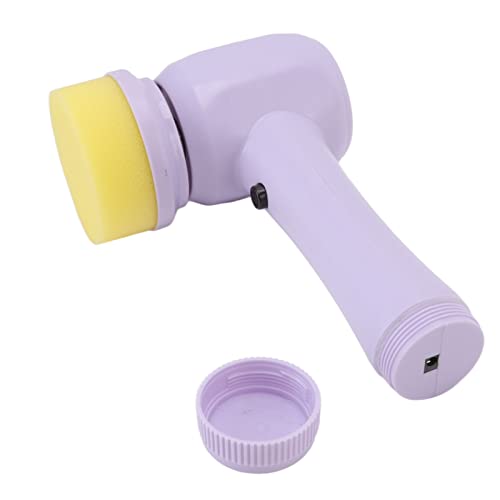 RengöRingsborste, Elektrisk StäDborste med Flera Funktioner, BäRbar USB-Laddare FöR KöK (Lila)