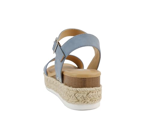 Image of Soda CLIP ~ Women Open Toe Ankle Strap Platform Espadrille Sandal