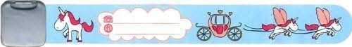 Infoband Child Safety ID Wristband - Light Blue Unicorns
