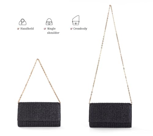 Image of BRYCTSISEN Women Straw Beach Clutch Purse Handbag Summer Elegant Vacation Style Shoulder Bag Crossbody Bag