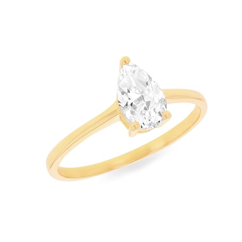 Bague en or jaune pour femme avec zircone cubique à porter au quotidien