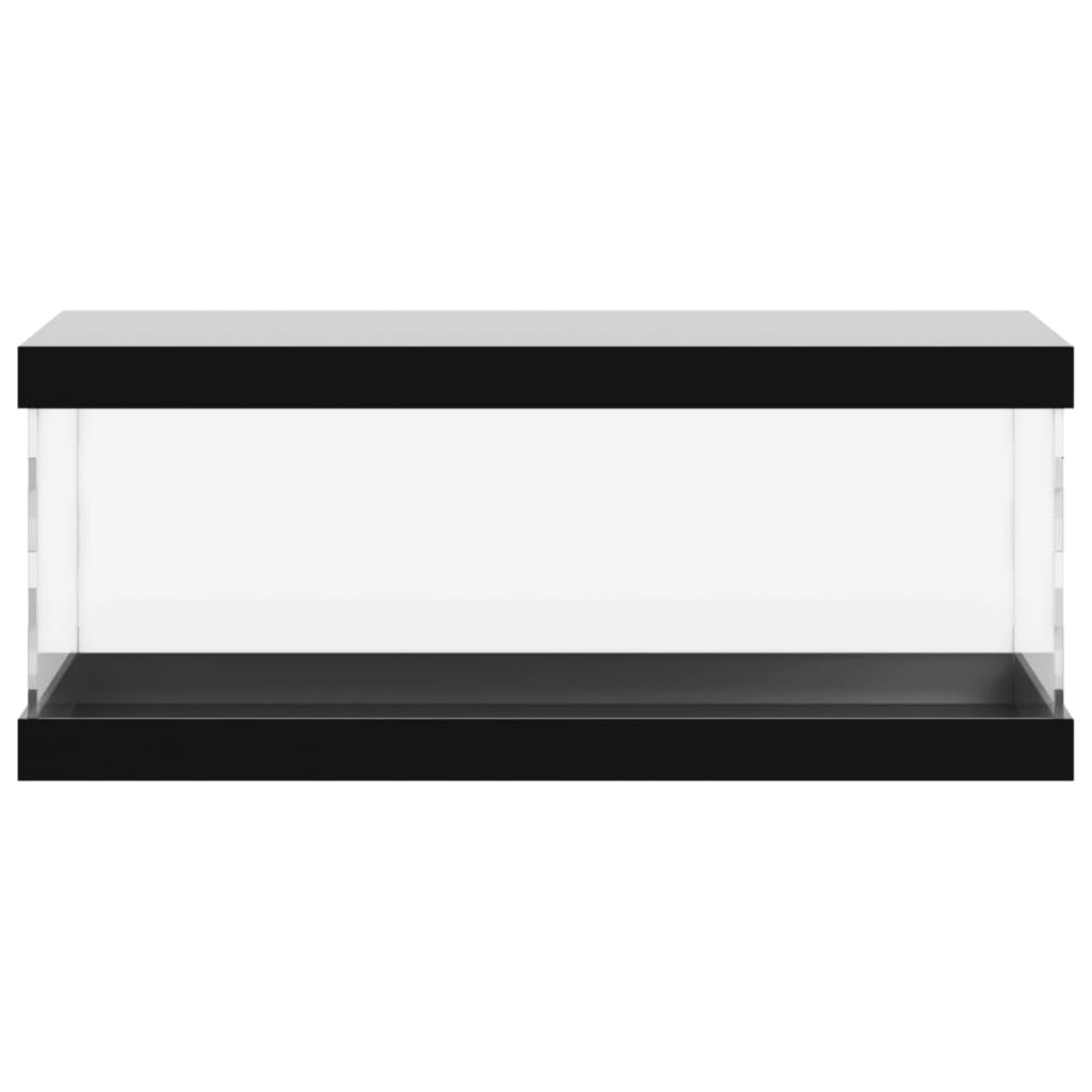 Vetrina antipolvere in plastica acrilica, 14 x 14 x 22 cm, con coperchio nero e fondo, scatola acrilica trasparente per la presentazione di oggetti da collezione