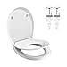 GRIFEMA G953, Sedile WC, Copriwater Universali O Forma,Copriwater 2 in 1 per adulti e bambini, Tavoletta WC Chiusura Ammortizzata, Rapido Montaggio, O, Bianco, [Exclusiva Amazon]