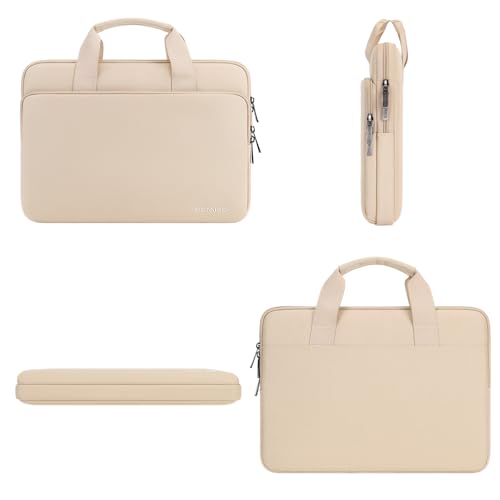 Funda para portátil de 15.6 pulgadas DOMISO beige elegante con acabados de alta fidelidad 4