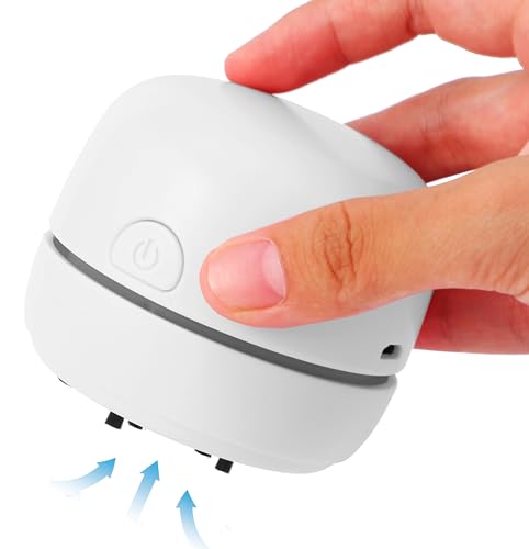 GSHLGAO Desktop Vacuum Cleaner USB Charging with Vacuum Nozzle Cleaning Brush, cuteofficedeskaccessories Detachable Design & Portable Mini Table Dust Vaccum Cleaner Crumbs,