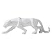 Baoblaze Escultura de Leopardo Moderna, Figuras de Pantera coleccionables, estatuas de Animales de Resina, decoración de Vida Silvestre para Escritorio, Blanco