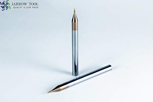Image of Carbide Ball Nose End Mill for CNC Machine Milling Tools, for Alloy Steels /Hardened Metals - 2 Flute - 55HRC TiAlN Coated (5Pcs, 1 /32)