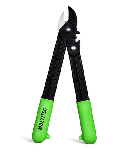 Image of MULTITEC 15 inch Power Geared Anvil Lopper | Stainless Steel Blade, High-Torque for 2 inch cutting | Compound Action, Durable Aluminum Handles, Non-Slip TRP Grip | Rust-Proof Pruning Tool - Effortless Cut