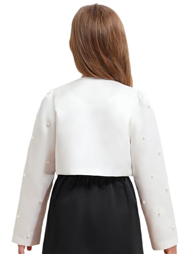Kid Girl Cardigan Bolero Open Front Little Jacket Coat Long Sleeve Outerwear for Formal Dress2