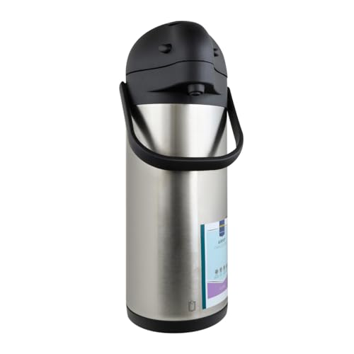 METRO Professional Airpot Pumpkanne, 3L, Edelstahl, Isolierkanne mit Zapfhahn, hält 12h heiß & 24h kalt, schwenkbarer Griff, abnehmbarer Deckel, silber 2