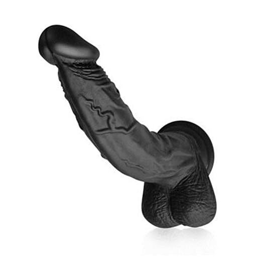 Yrrddxxoo Varita realista de 6.29 pulgadas con ventosa de manos libres para mujer, pareja Dîld, suave y flexible (color negro).