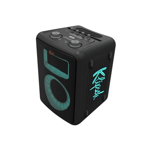 Klipsch Vegas Music City Party Speaker - Single 5.25" Woofer, Five Light Show Settings, 12 Hour Battery Life, IPX4 Rated, Pole mountable and mic Included! by Klipsch - Used condition - US$275.74