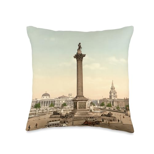 Trafalgar Square Illustration (1900) Throw Pillow