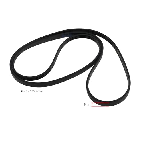 YINETTECH 1 Stück elastischer Antriebsriemen für Waschmaschine Keilriemen 4 Rippen Riemenumfang 1238 mm Breite 9 mm kompatibel mit Hanseatic kompatibel mit Bauknecht kompatibel mit Whirlpool
