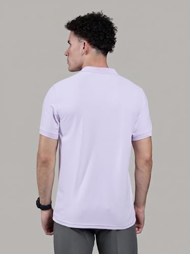 Image of TECHNOSPORT Men's Solid Polo T-Shirt MATPIQ Quick Dry Slim Fit Sports Tee for Gym Casual Smart Wear UPF50+ Anti Odour