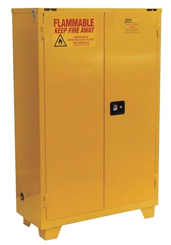 Jamco Products, Inc., Safety Cabinets With Legs - With Self Closing Doors, Jhrs-90, Capacity Gallons: 90, Size W X D X H: 43 X 34 X 70, Number Of Shelves Included: 2, Design: Self Closing Doors, Weight-Lbs: 500, Fs90