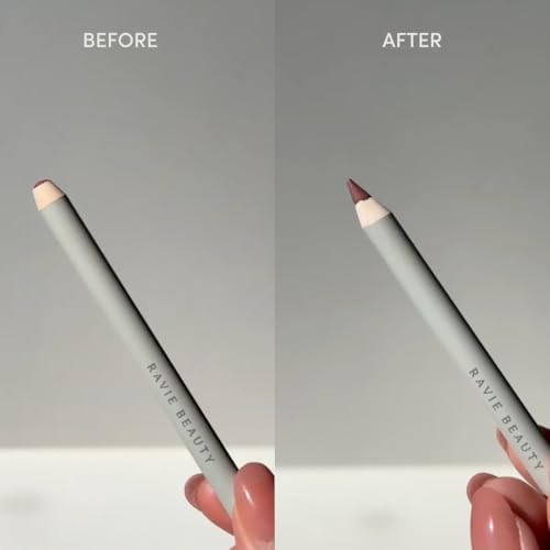 Image of Ravie Beauty Lip and Eye Liner Pencil Sharpener with German Blade and Mess Free Reservoir for Smooth Precise Tips, Travel Friendly for Standard Makeup Pencils (Pink)