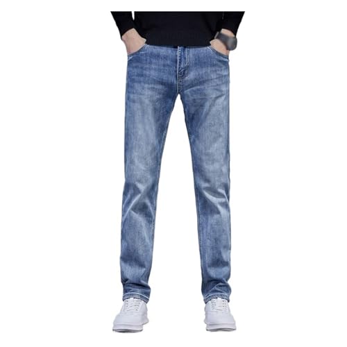 Slim Straight Leg High Stretch Leg Skinny Jeans Solid Color Pants for Men - Main Image