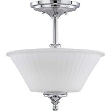 Nuvo 60/4268 Two Semi Flush Mount Lighting Fixture, 2Lt, Polished Chrome